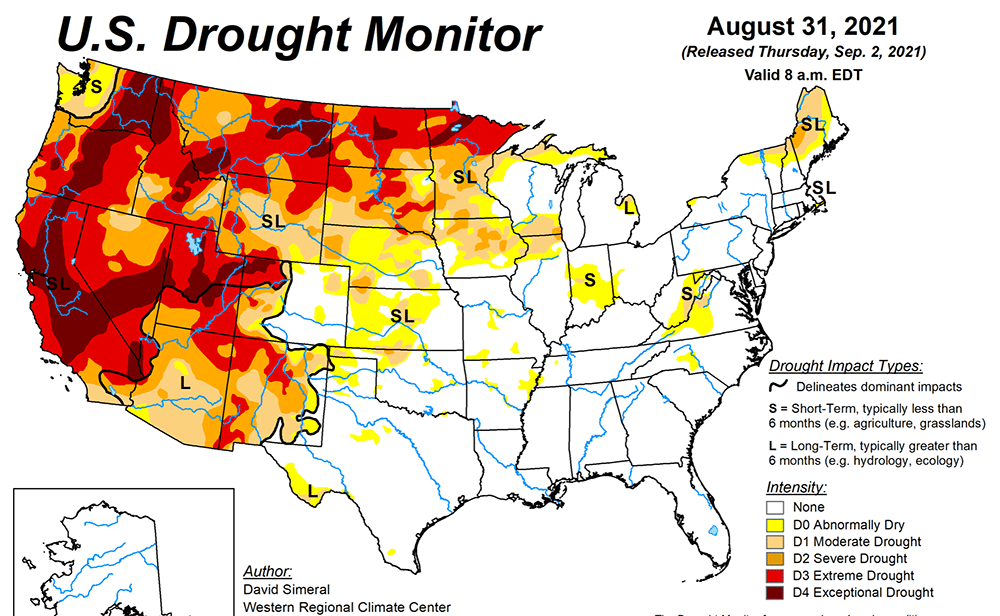 August Drought Monitor graph